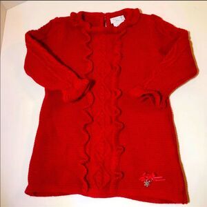 Tahari Baby Sz 12M Girls Long Sleeve Sweater Dress